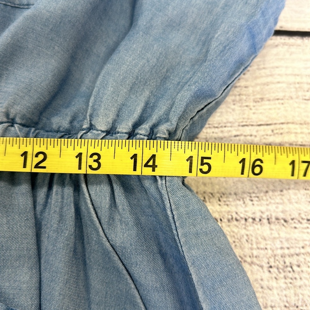 torrid Light Blue V-Neck Drawstring Shirt Dress - Picture 9 of 12